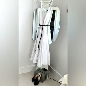 White Poplin Maxi Dress Banana Republic